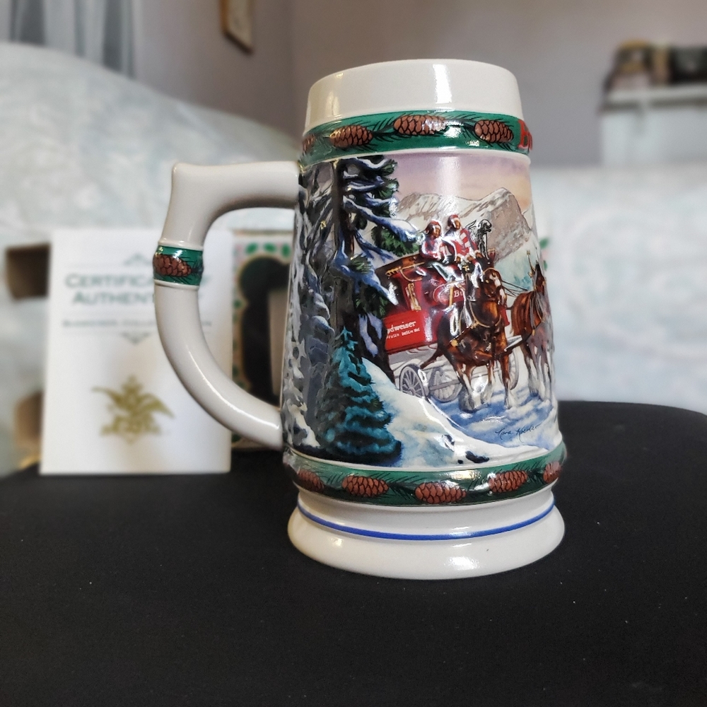 Authentic 1993 Budweiser Holiday Collection Stein